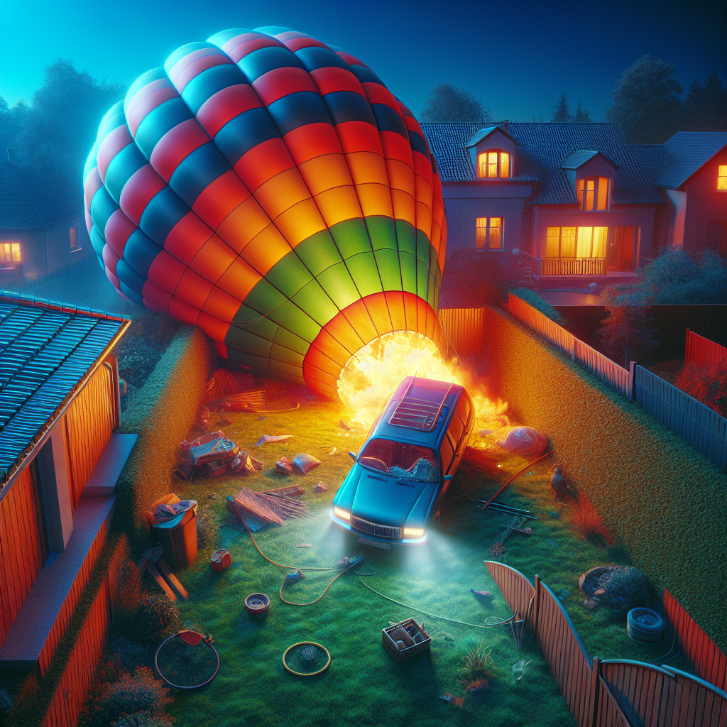 Acidente de Balão de Ar Quente Aterrissa em Quintal