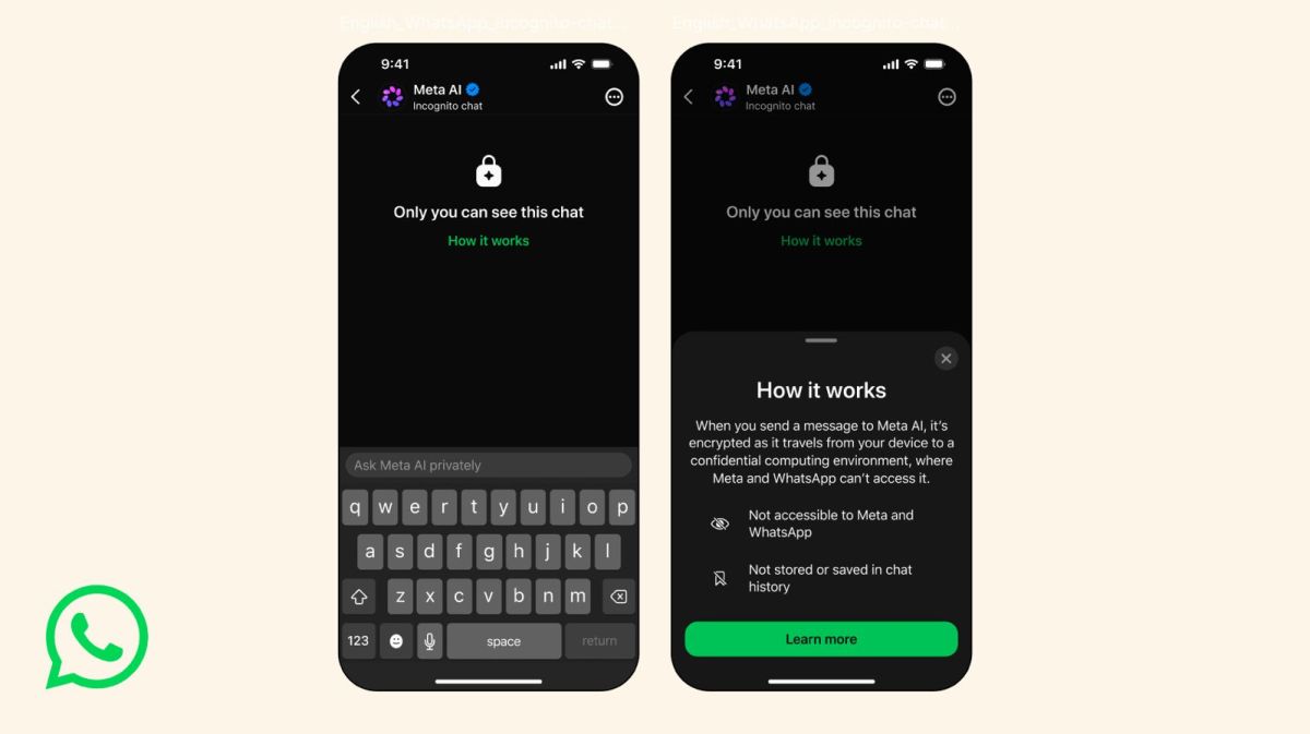 WhatsApp Adiciona Modo Incógnito em Conversas com IA da Meta