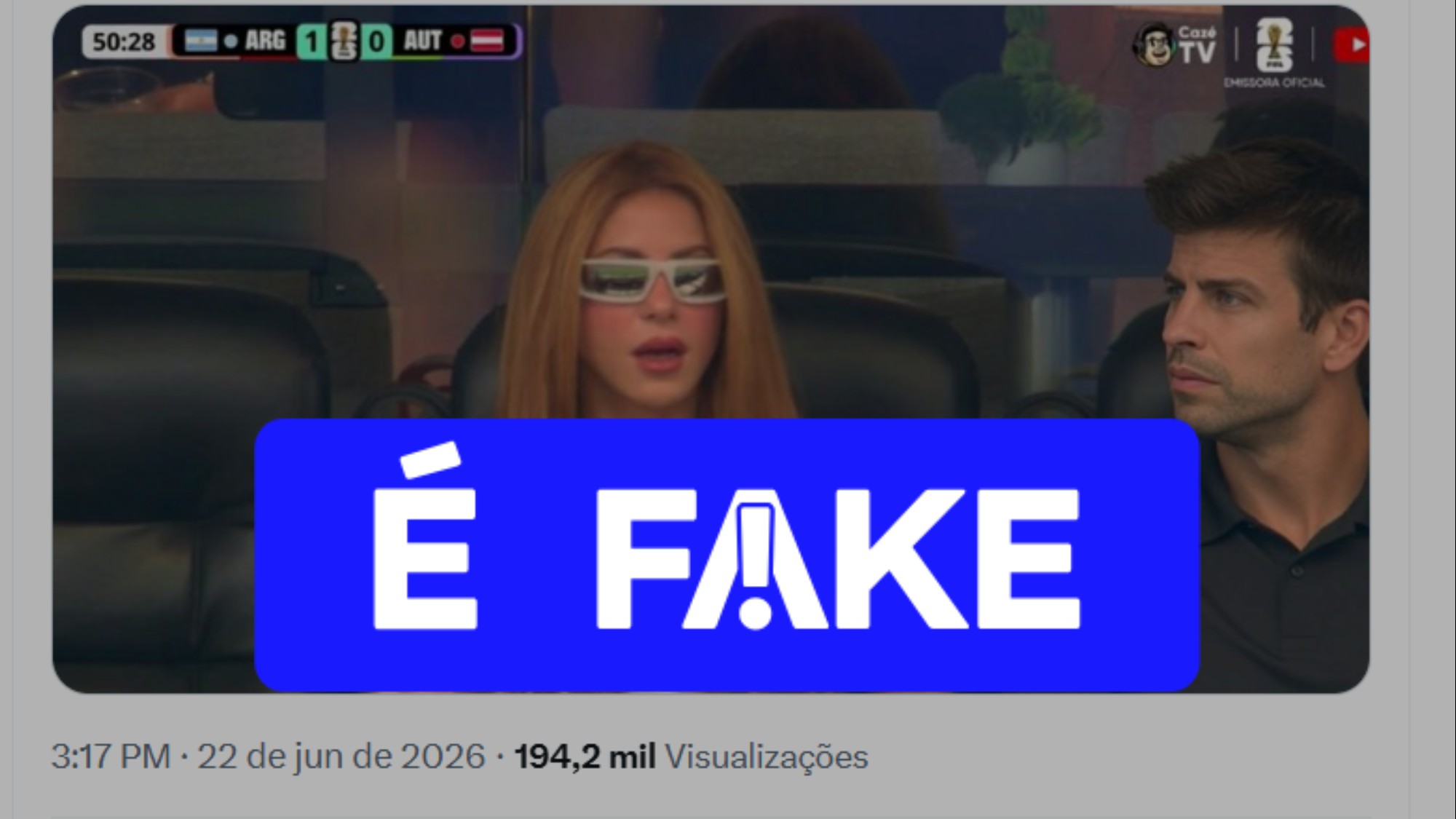 Desvendando Fake News: Shakira e Piqué Não Estiveram Juntos na Arquibancada