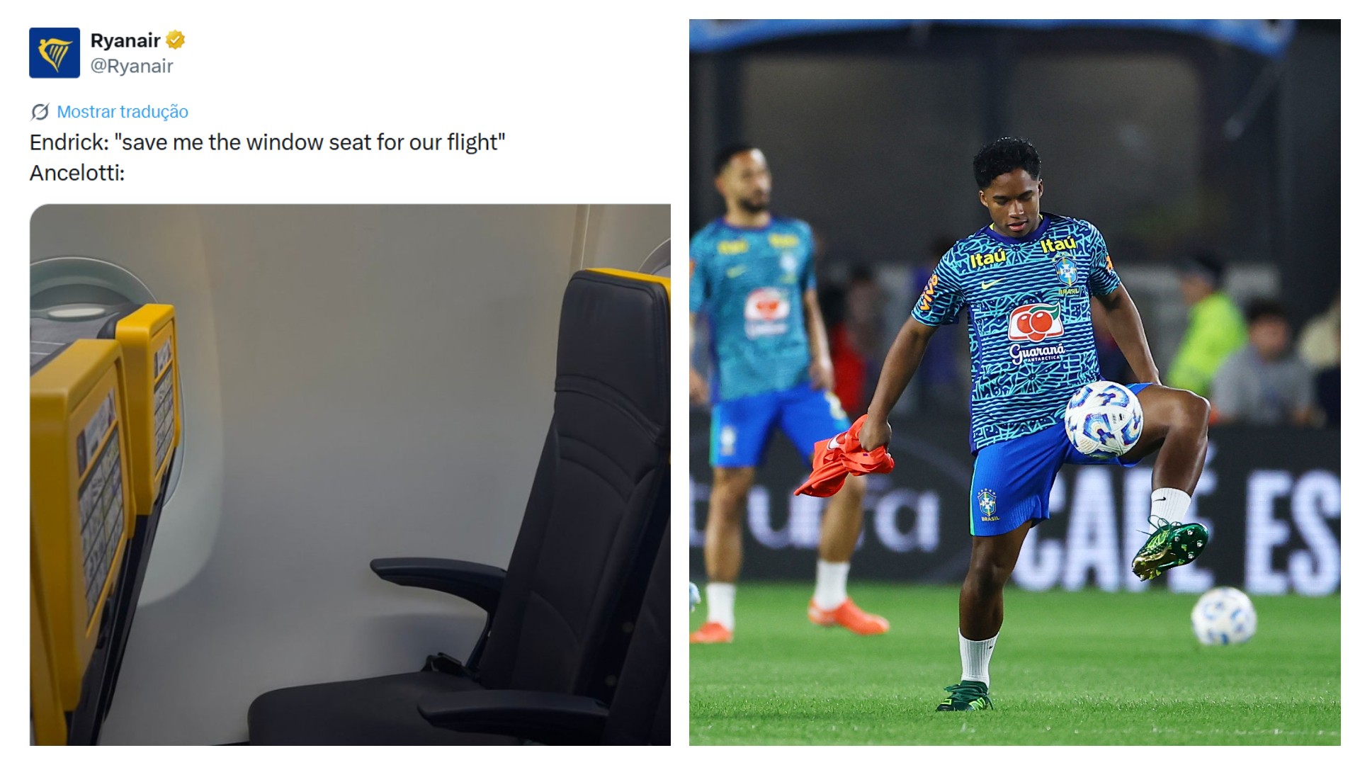 Ryanair Entrega Humor nas Redes Sociais com Meme sobre Endrick e Ancelotti