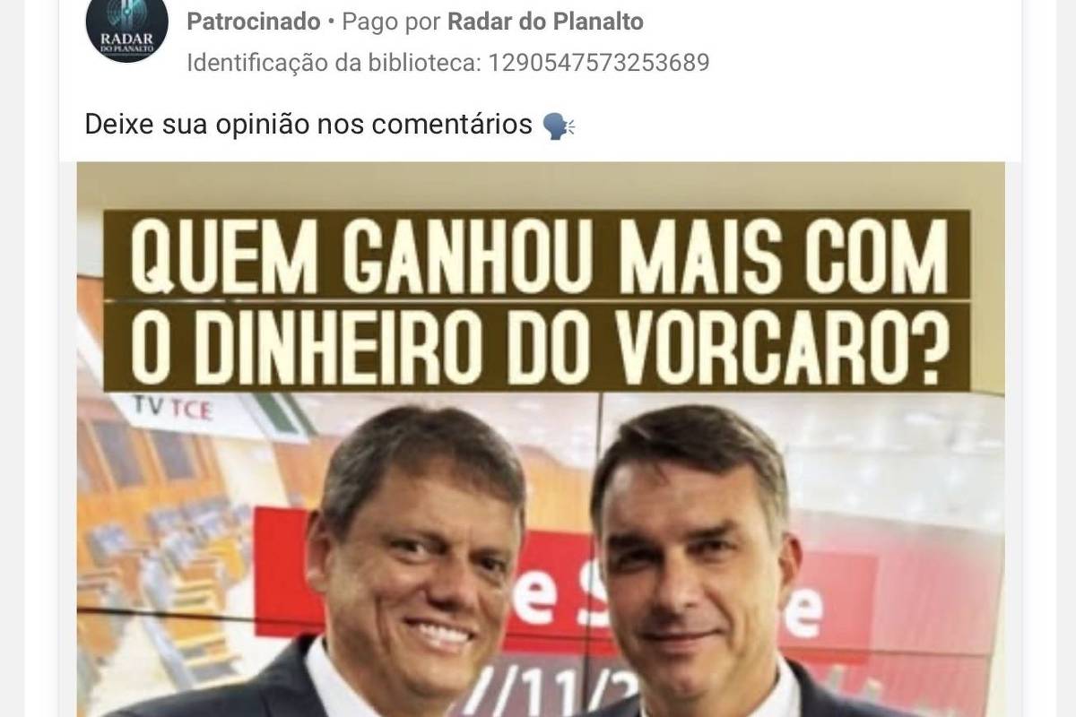 Redes sociais investem R$ 1,3 milhão em ataques a Flávio Bolsonaro e Tarcísio de Freitas